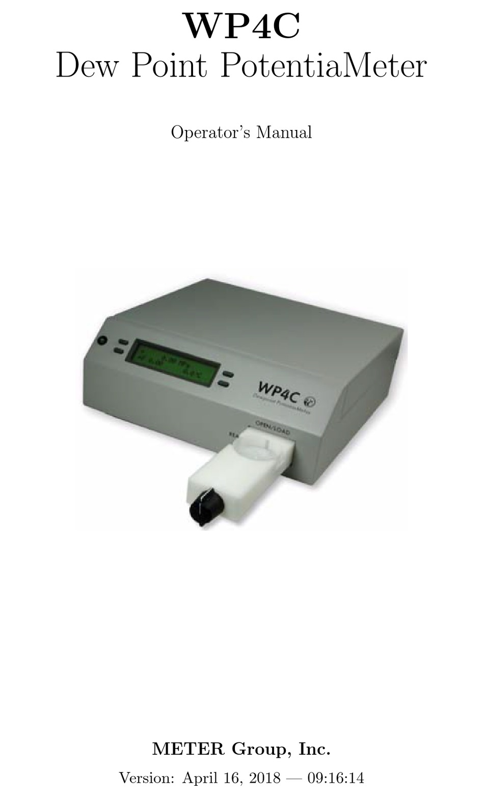 METER GROUP, INC. WP4C OPERATOR'S MANUAL Pdf Download ManualsLib