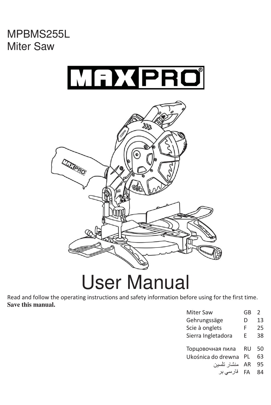 MAXPRO MPBMS255L USER MANUAL Pdf Download | ManualsLib