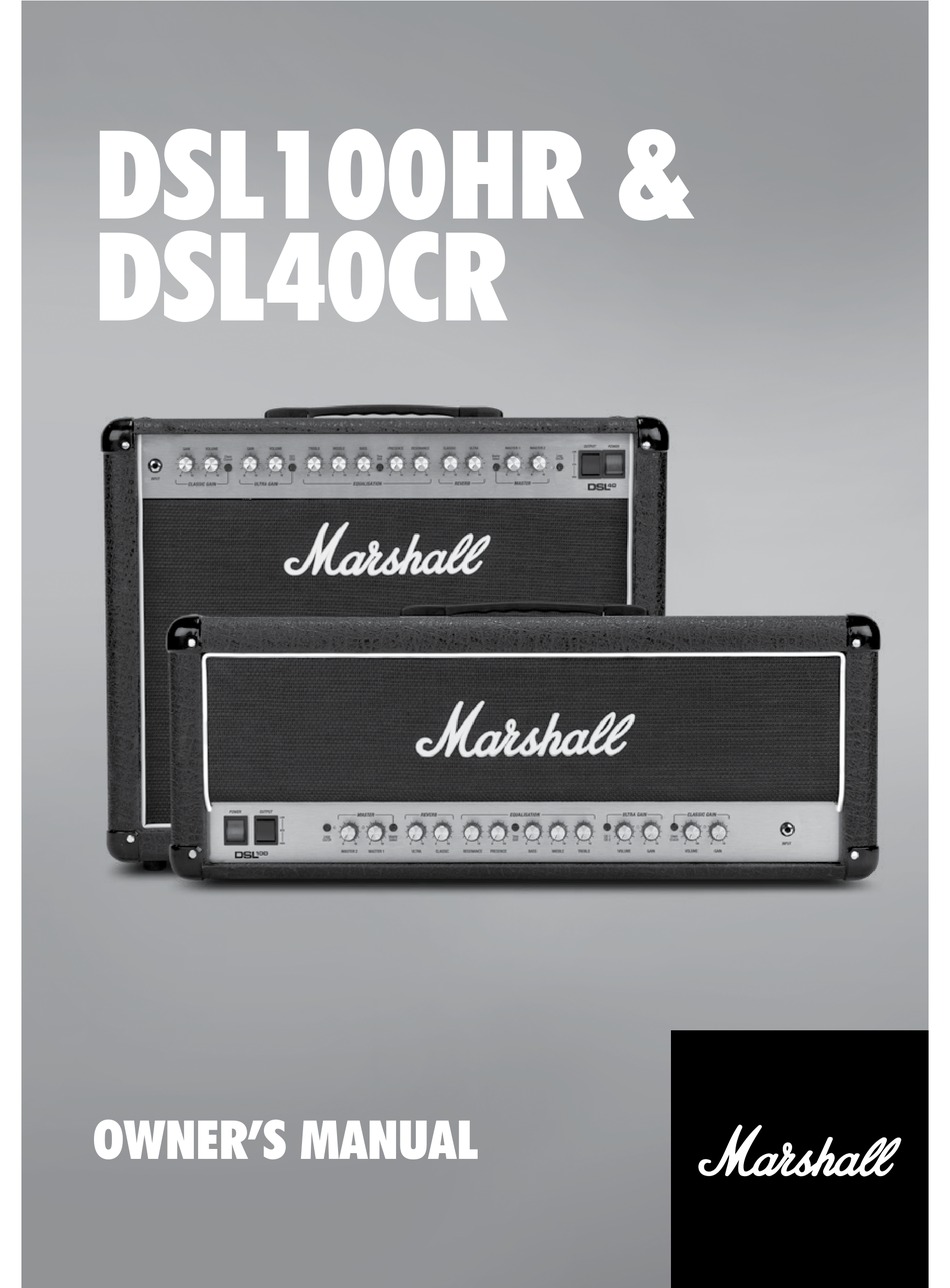 MARSHALL AMPLIFICATION DSL100HR OWNER'S MANUAL Pdf Download | ManualsLib