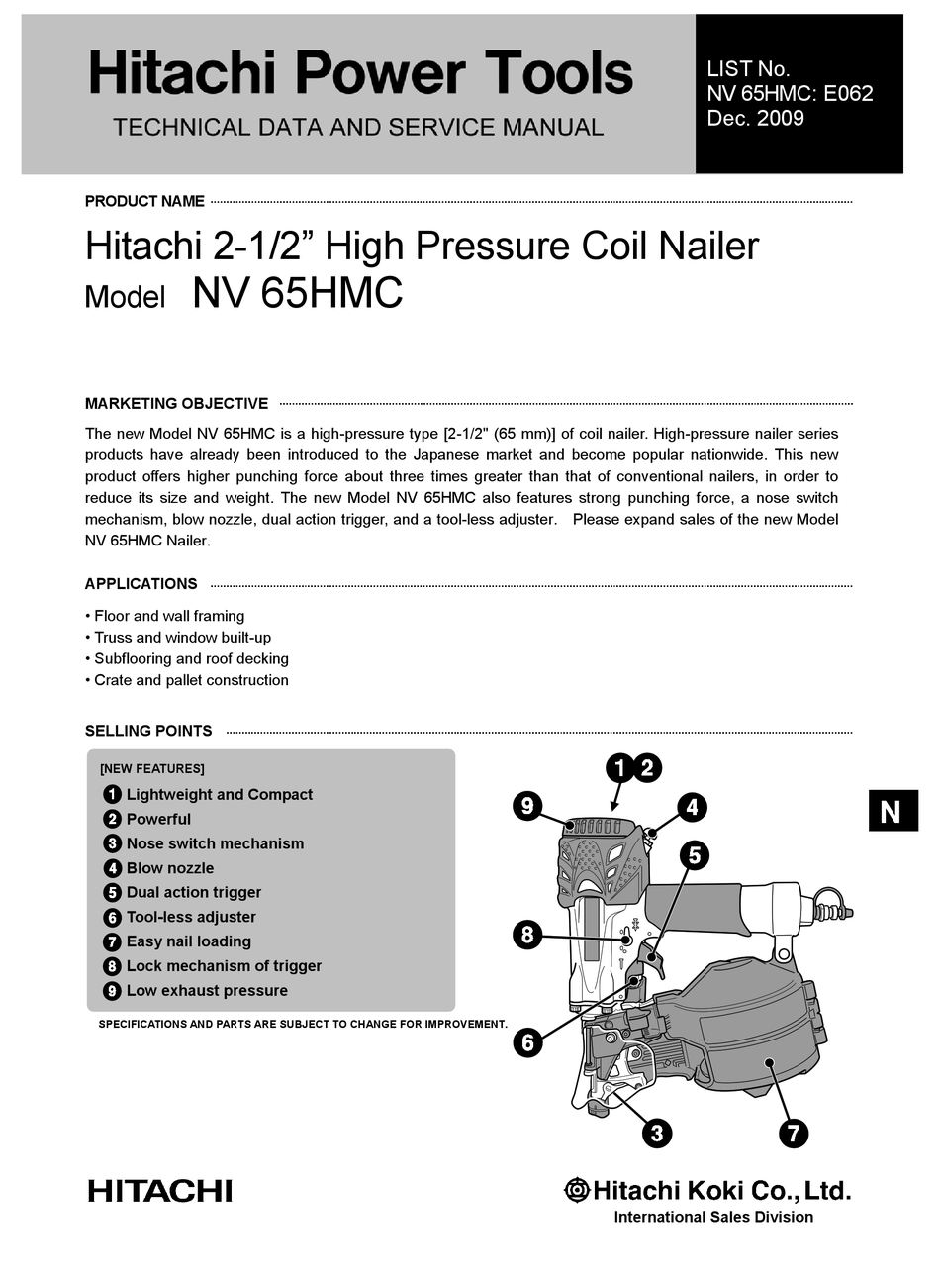 HITACHI NV 65HMC SERVICE MANUAL AND TECHNICAL DATA Pdf Download