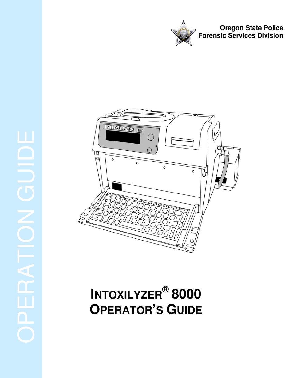 LION INTOXILYZER 8000 OPERATOR'S MANUAL Pdf Download | ManualsLib