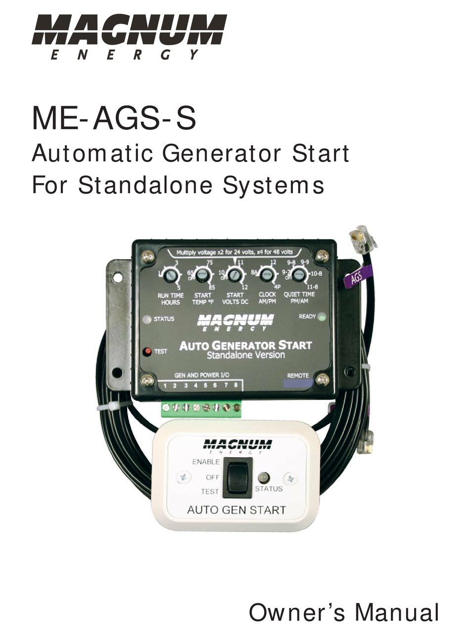 MAGNUM ENERGY ME-AGS-S OWNER'S MANUAL Pdf Download | ManualsLib