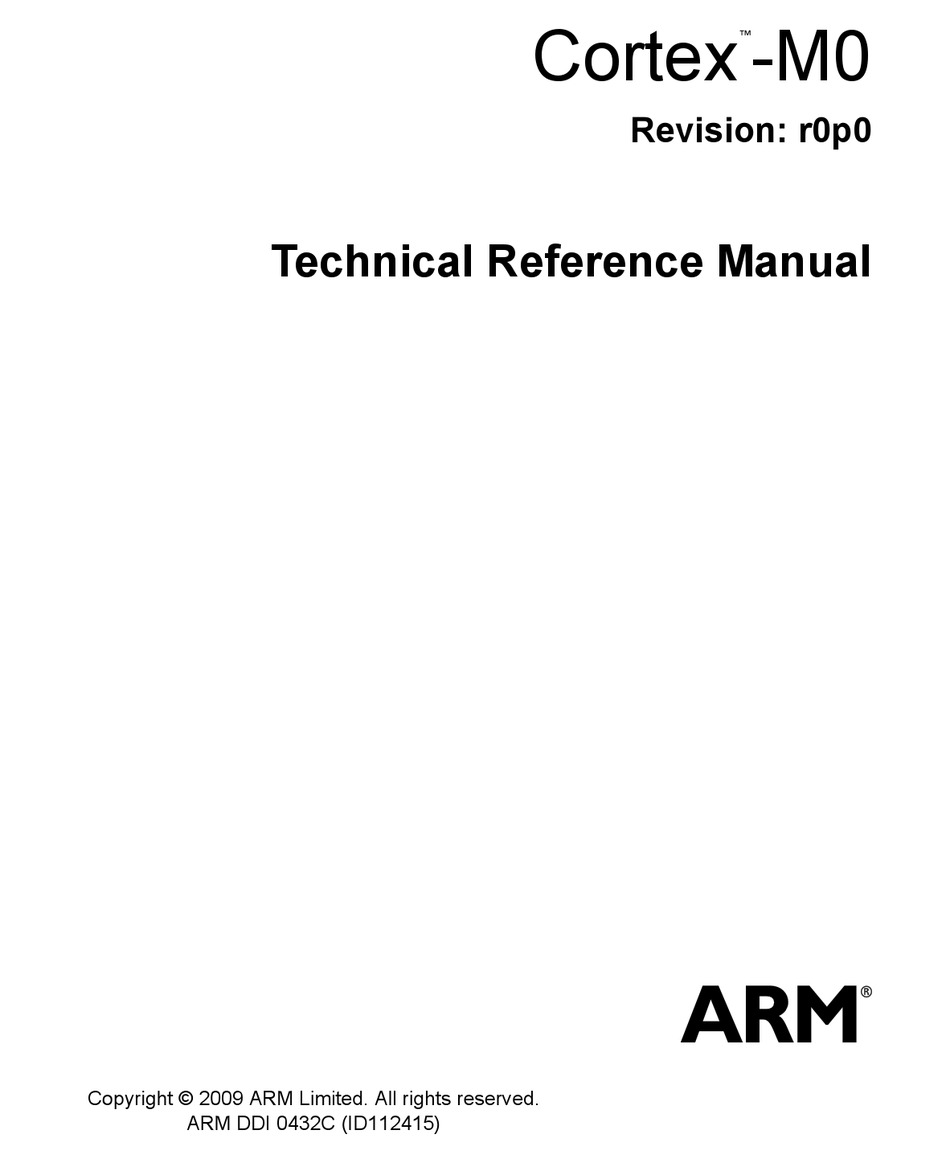 ARM CORTEXM0 TECHNICAL REFERENCE MANUAL Pdf Download ManualsLib