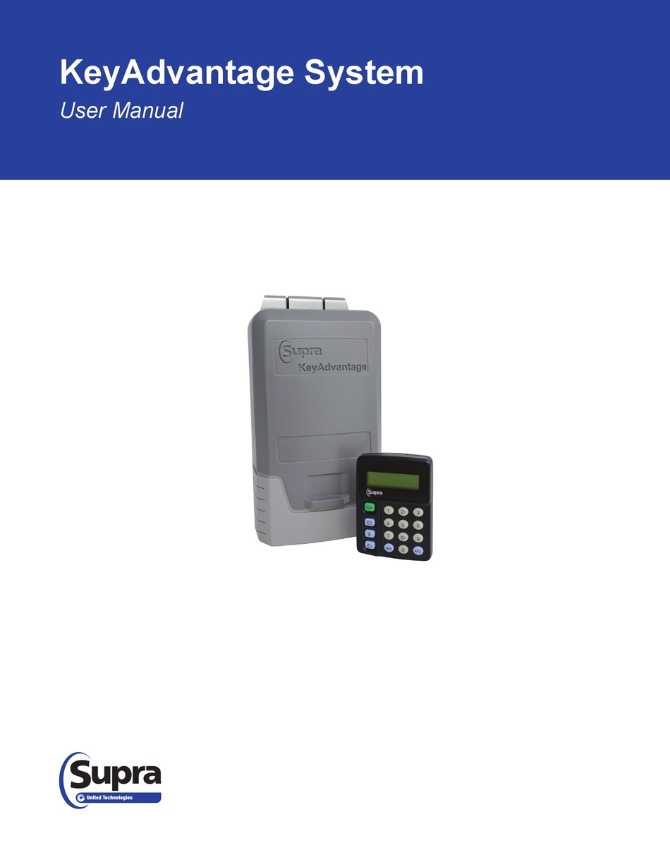 SUPRA KEYADVANTAGE USER MANUAL Pdf Download ManualsLib