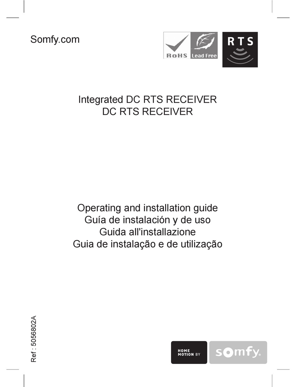 Somfy Dc Rts Receiver Operating And Installation Manual Pdf Download Manualslib