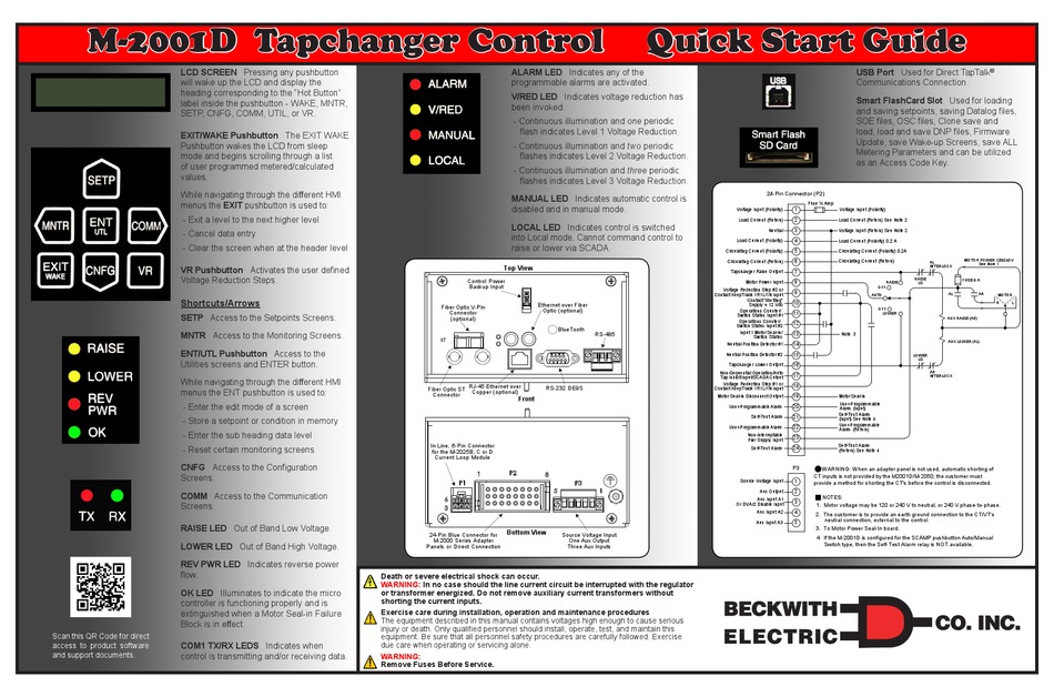 BECKWITH ELECTRIC M-2001D QUICK START MANUAL Pdf Download | ManualsLib