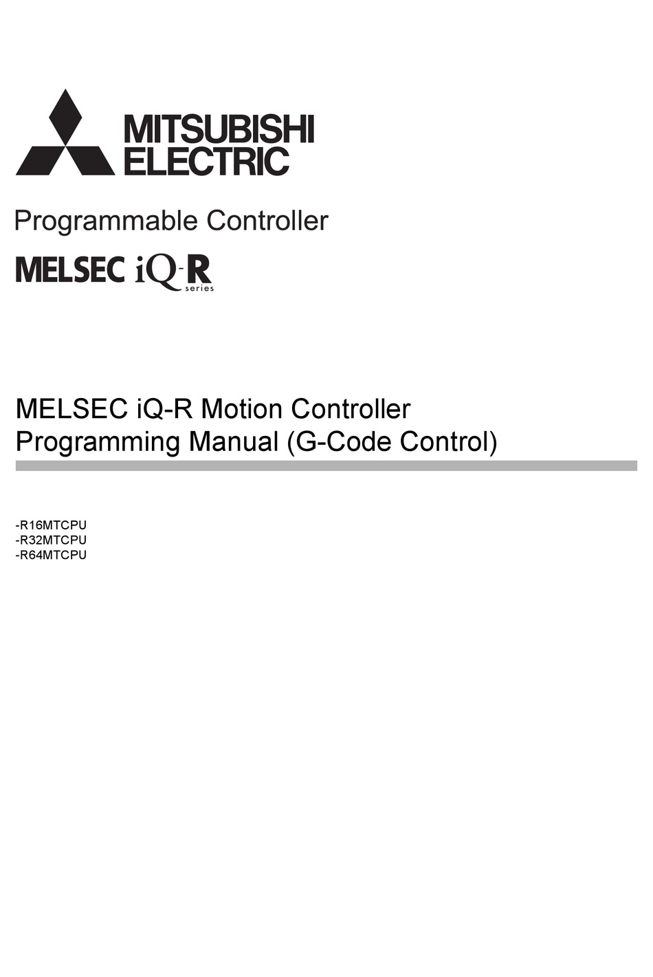 MITSUBISHI ELECTRIC MELSEC IQ-R16MTCPU PROGRAMMING MANUAL Pdf Download ...