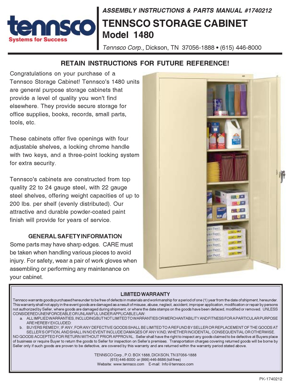 TENNSCO 1480 ASSEMBLY INSTRUCTIONS Pdf Download ManualsLib