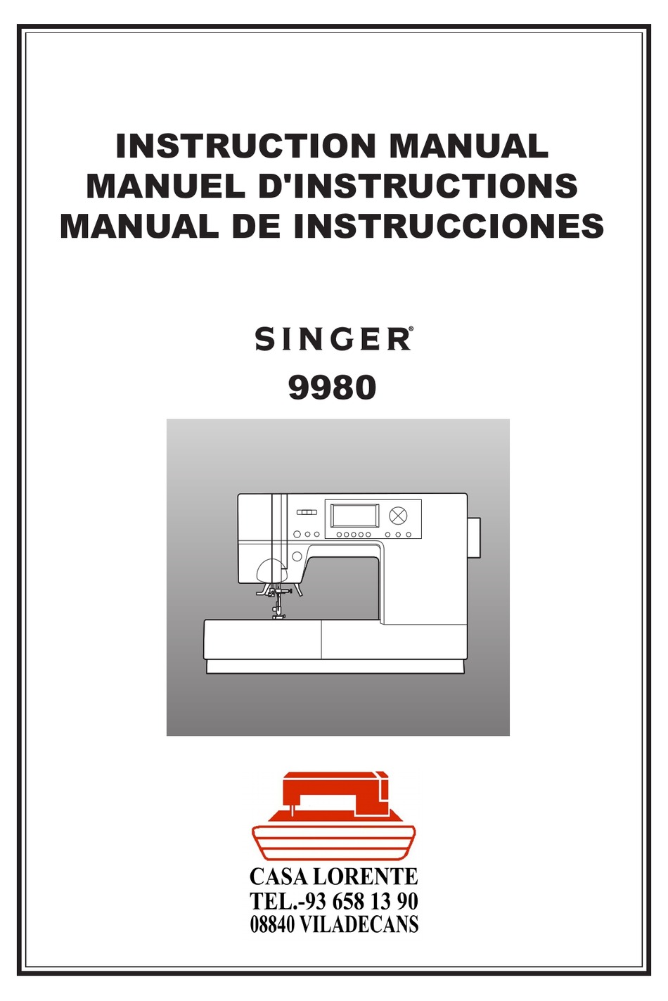 SINGER 9980 INSTRUCTION MANUAL Pdf Download | ManualsLib