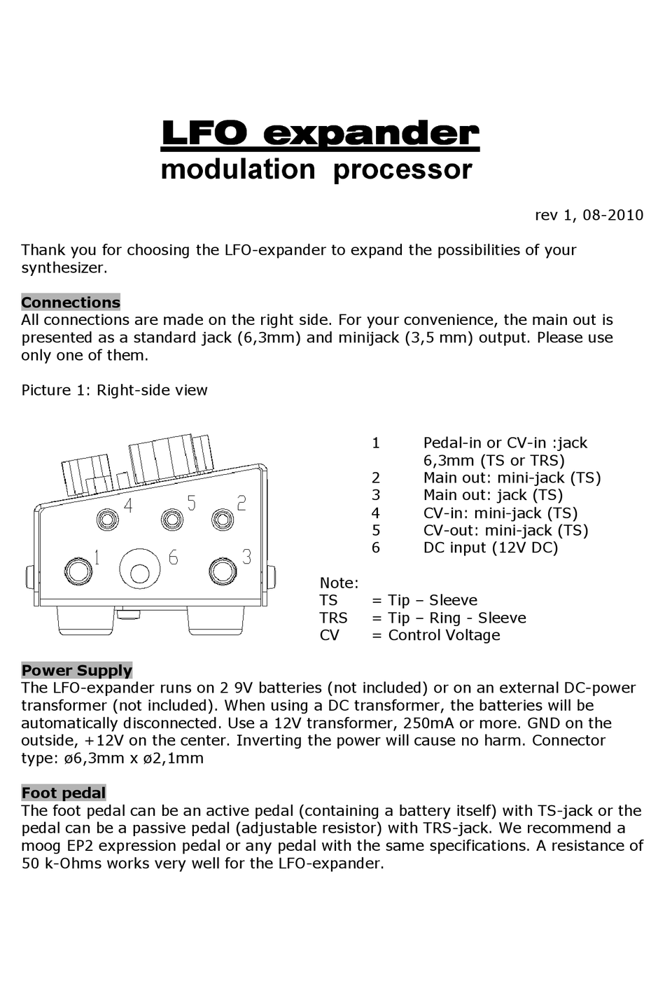 LFO EXPANDER LFO USER MANUAL Pdf Download | ManualsLib