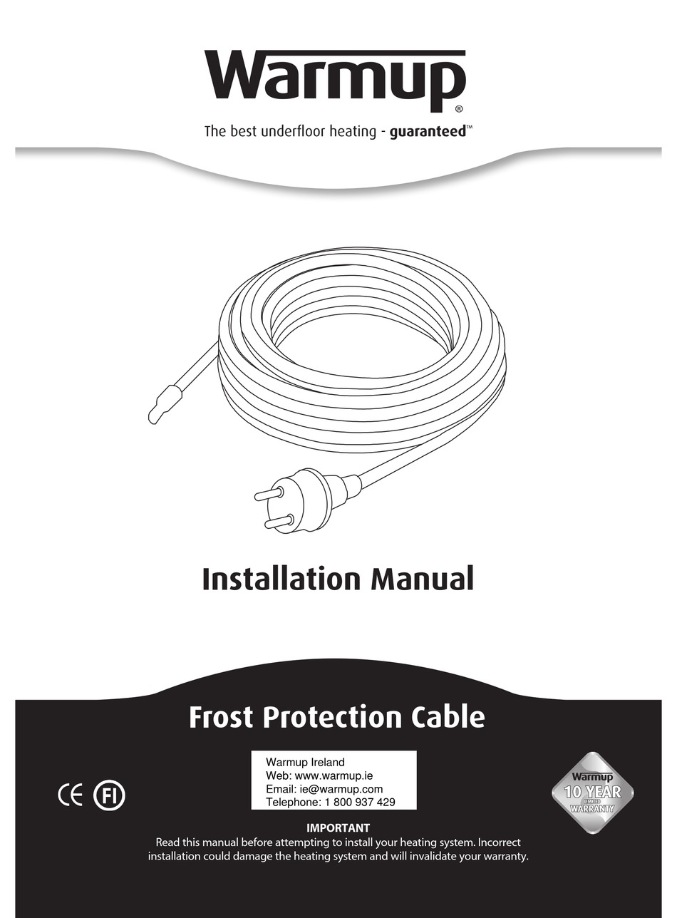 WARMUP W10FP20 INSTALLATION MANUAL Pdf Download ManualsLib
