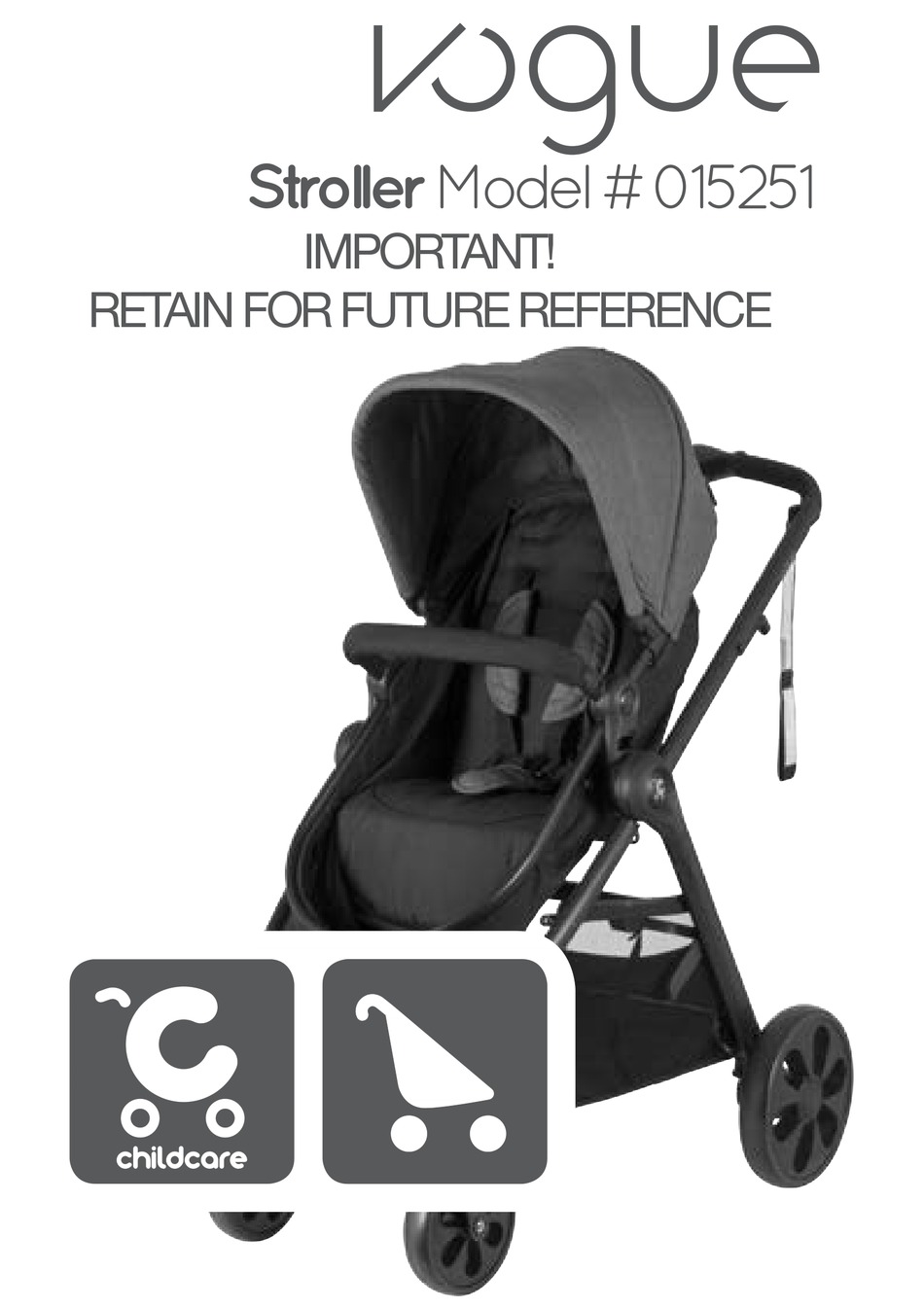 childcare vogue stroller travel system monochrome