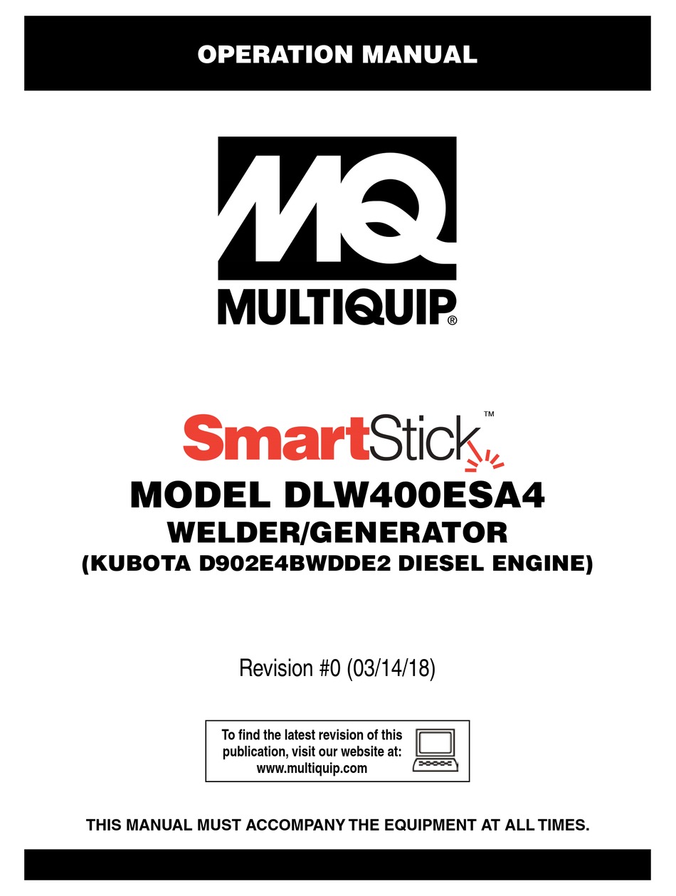 Multiquip Dlw400esa4 Operation Manuals Pdf Download Manualslib