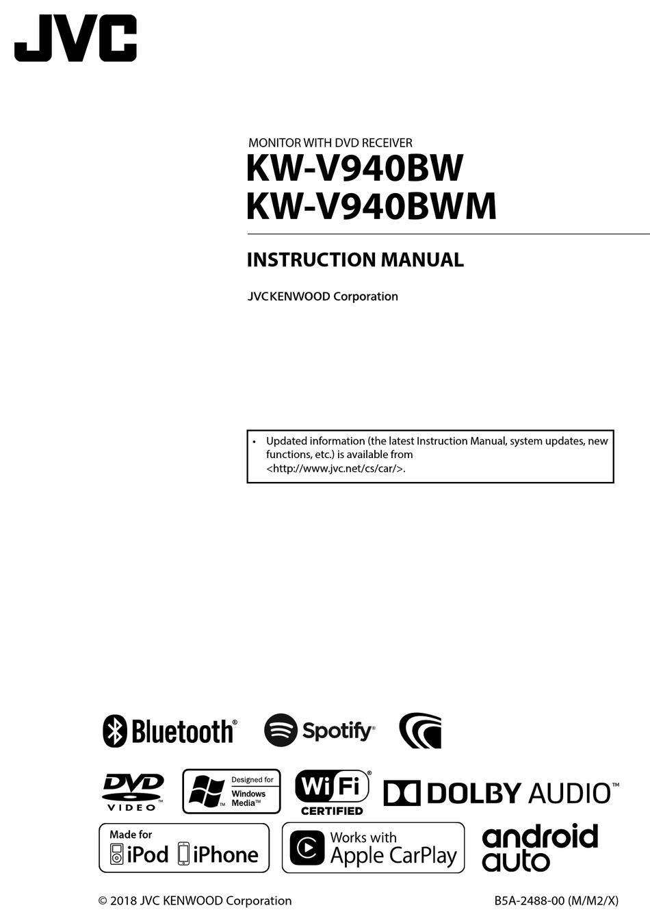 JVC KW-V940BW INSTRUCTION MANUAL Pdf Download | ManualsLib