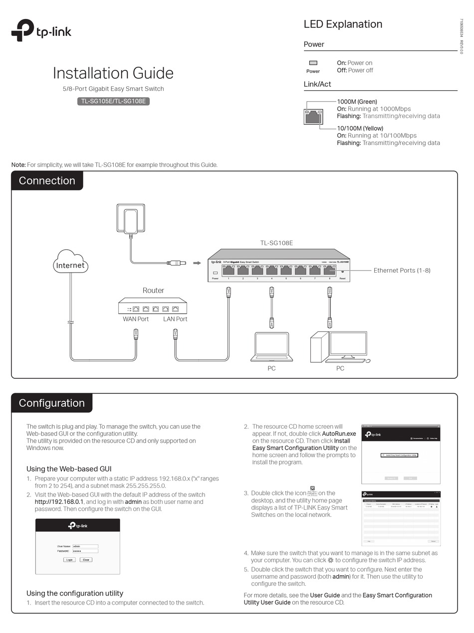 Tp Link Tl Sg105e Installation Manual Pdf Download Manualslib