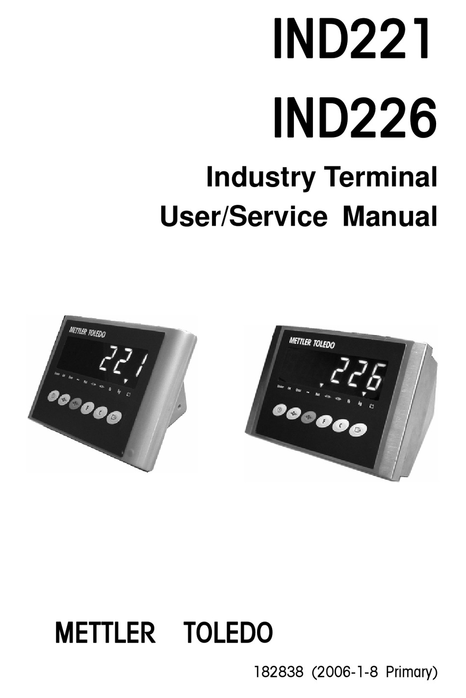 METTLER TOLEDO IND221 USER & SERVICE MANUAL Pdf Download | ManualsLib