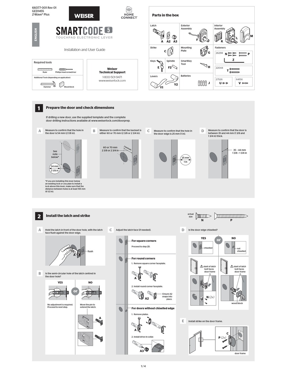 WEISER SMARTCODE 5 INSTALLATION AND USER MANUAL Pdf Download ManualsLib