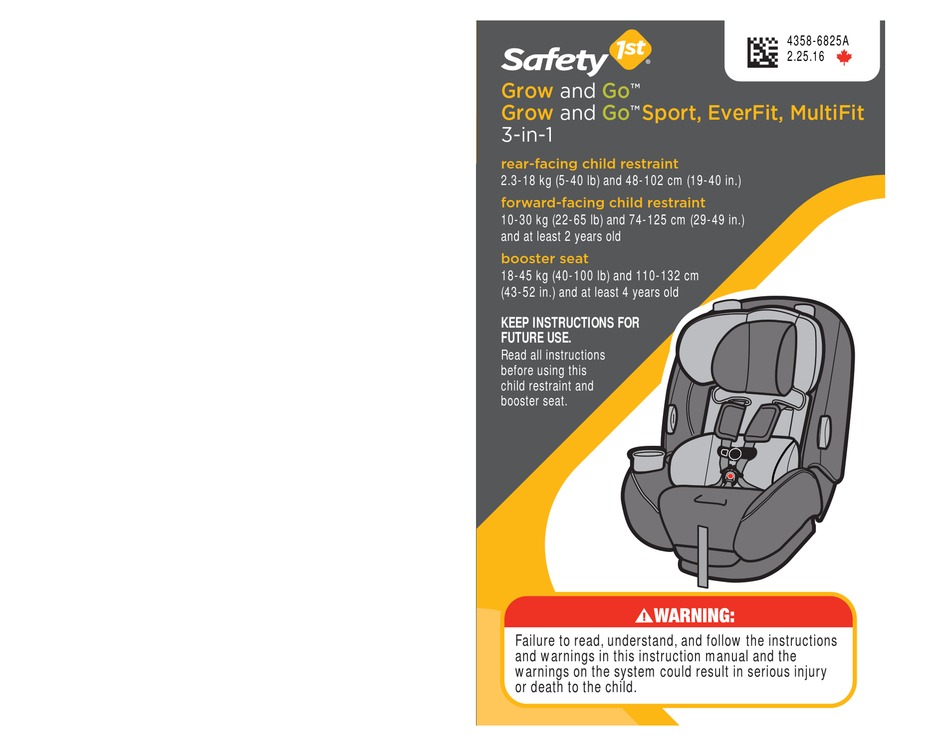 Safety 1st Grow And Go Sport Instructions Manual Pdf Manualslib - Safety First Car Seat Manual Grow And Go