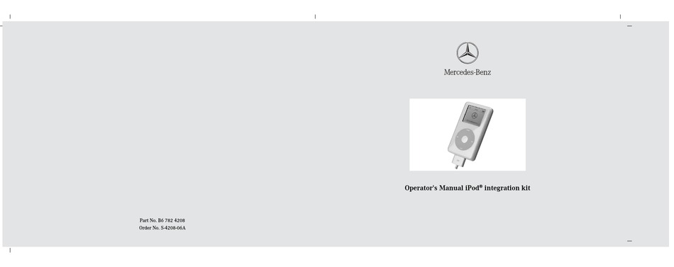 Mercedes Benz Ipod Integration Kit Operator S Manual Pdf Download Manualslib