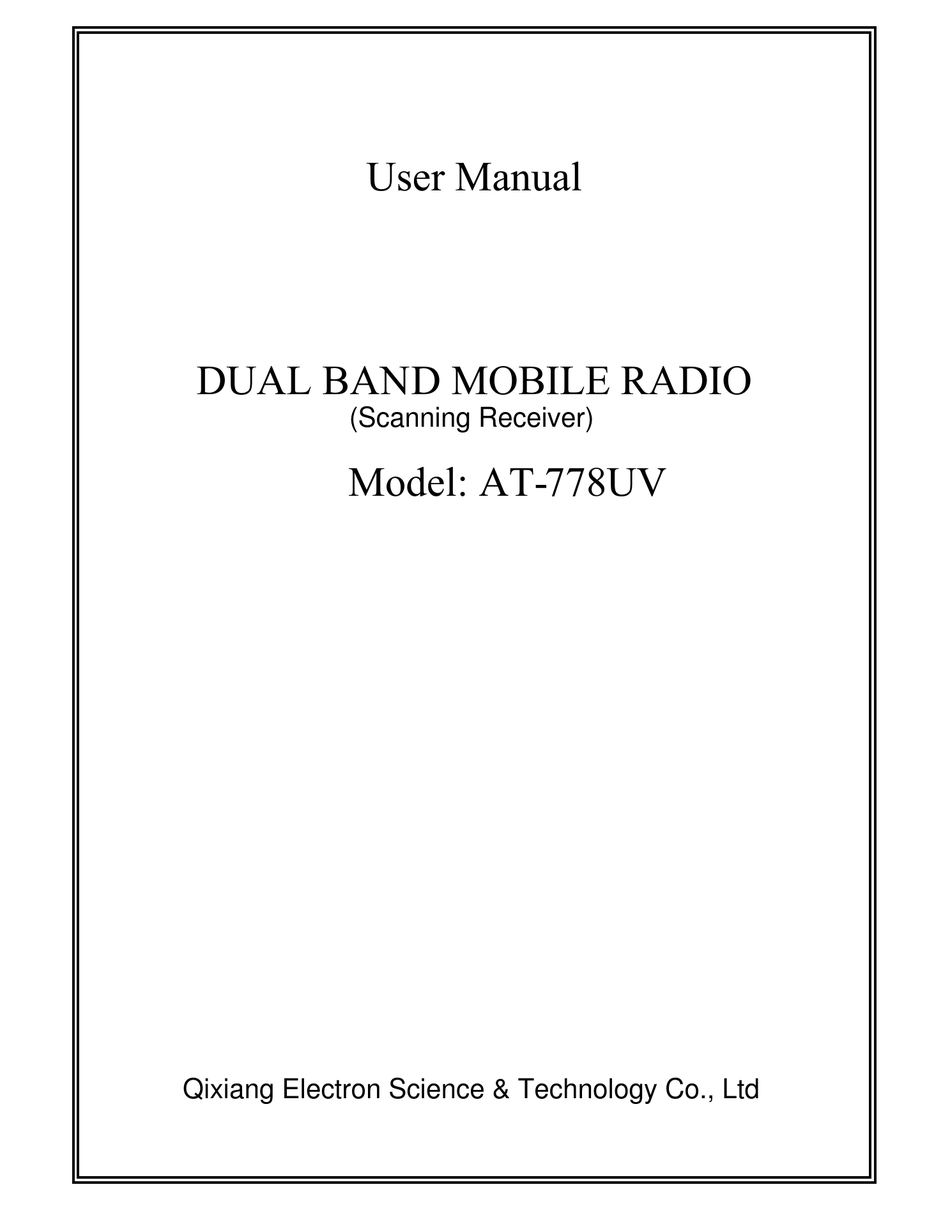 Anytone At 778uv Instruction Manual Pdf Download Manualslib