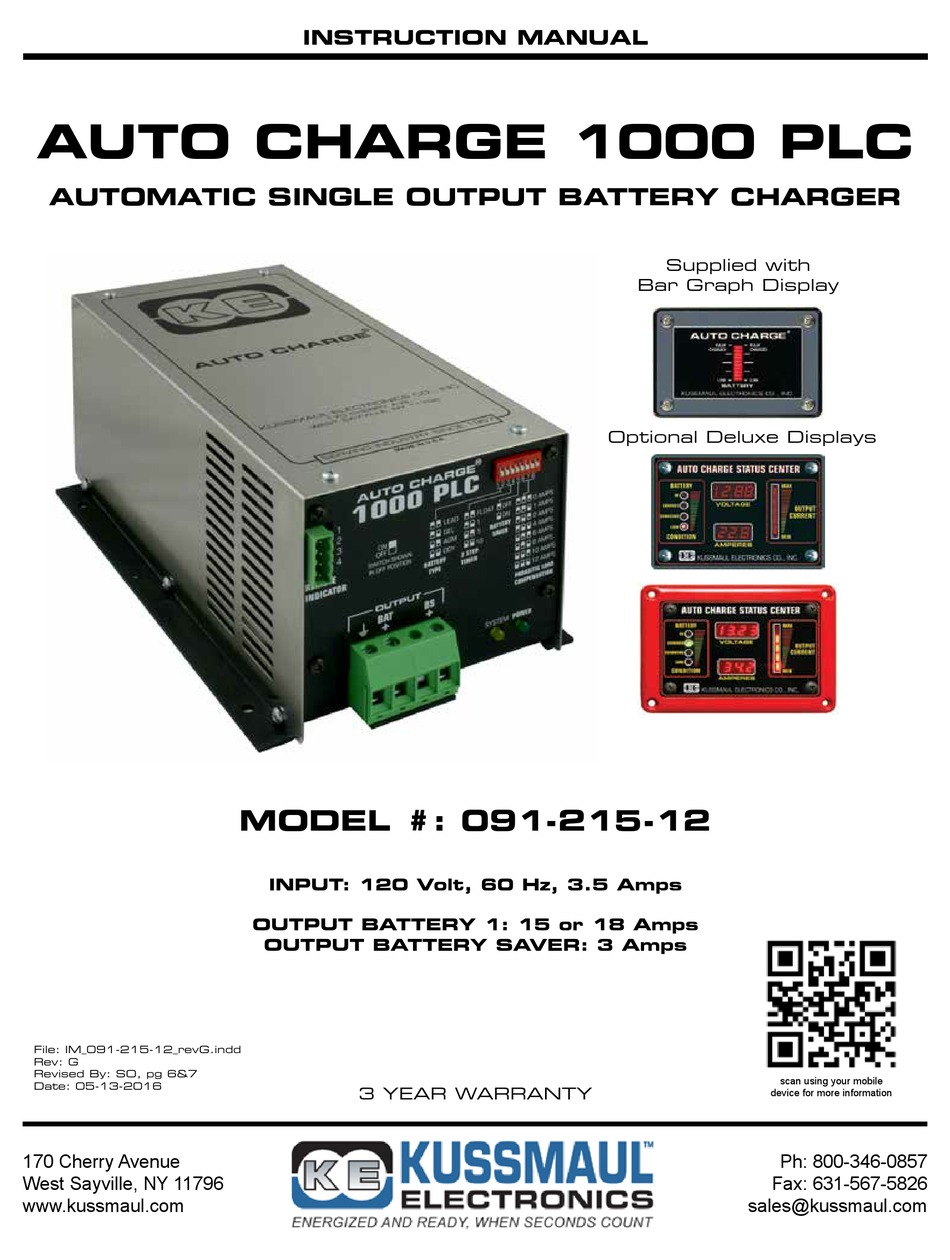 KUSSMAUL 091-215-12 INSTRUCTION MANUAL Pdf Download  