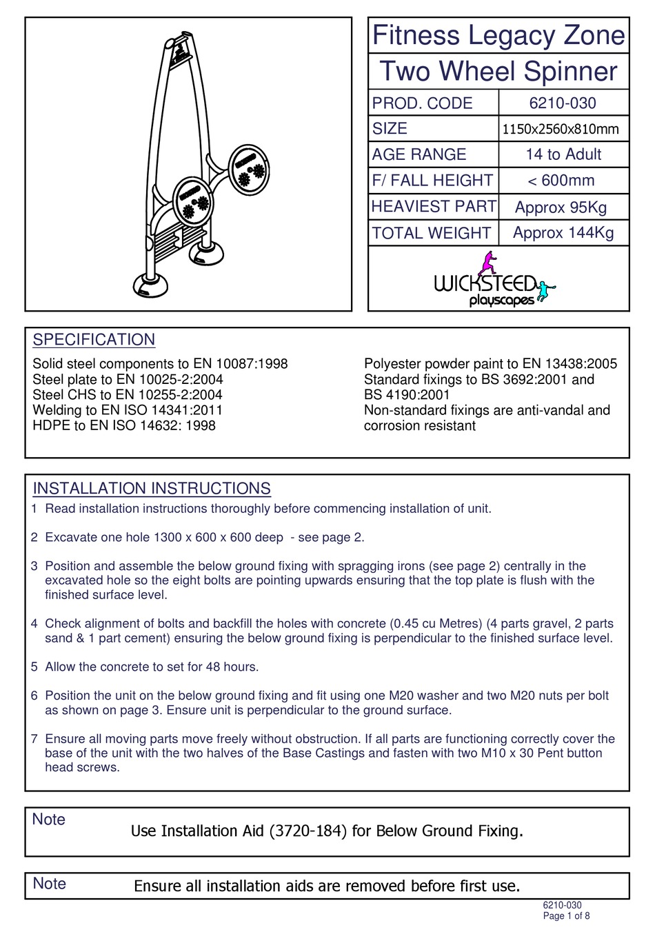 WICKSTEED 6210-030 INSTALLATION INSTRUCTIONS MANUAL Pdf Download Sns-Brigh10