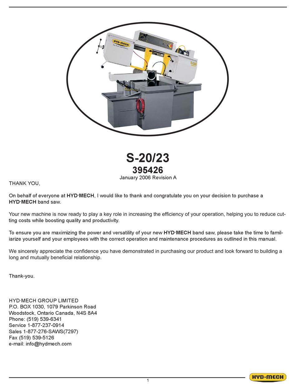 Hyd Mech S 20 User Manual Pdf Download Manualslib