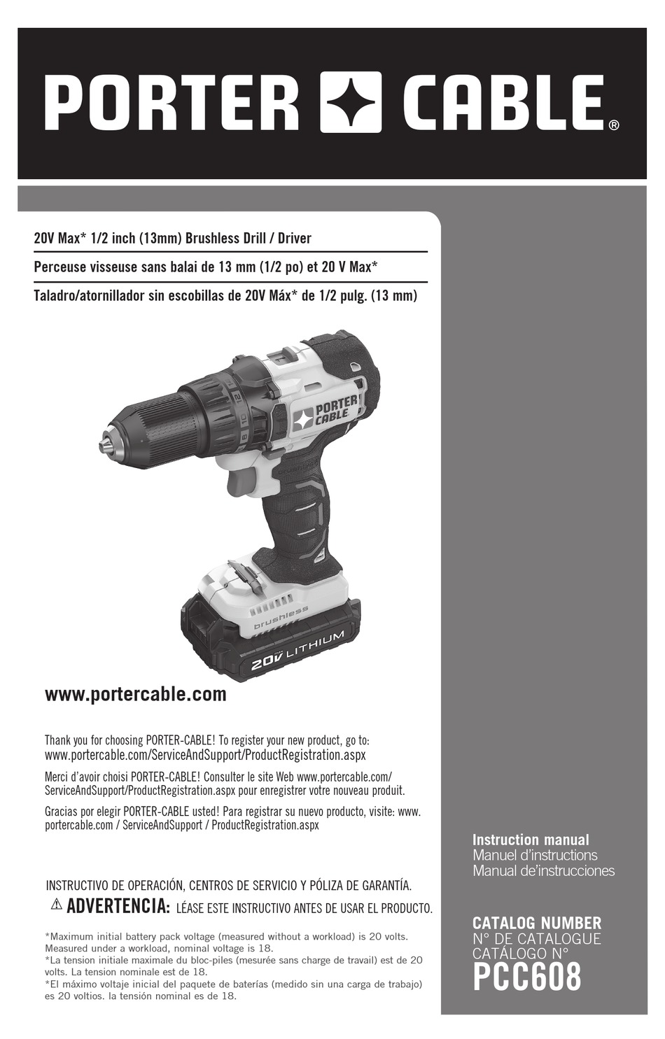 PORTER-CABLE PCC608 INSTRUCTION MANUAL Pdf Download | ManualsLib