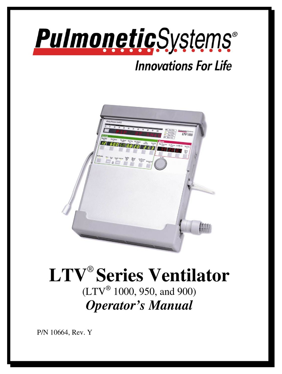 Pulmoic Systems Ltv 1000 Operator S Manual Pdf Download Manualslib