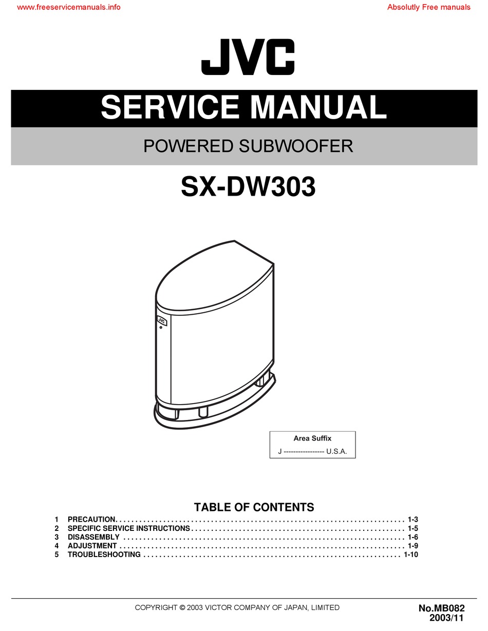 Jvc Sx Dw303 Service Manual Pdf Download Manualslib