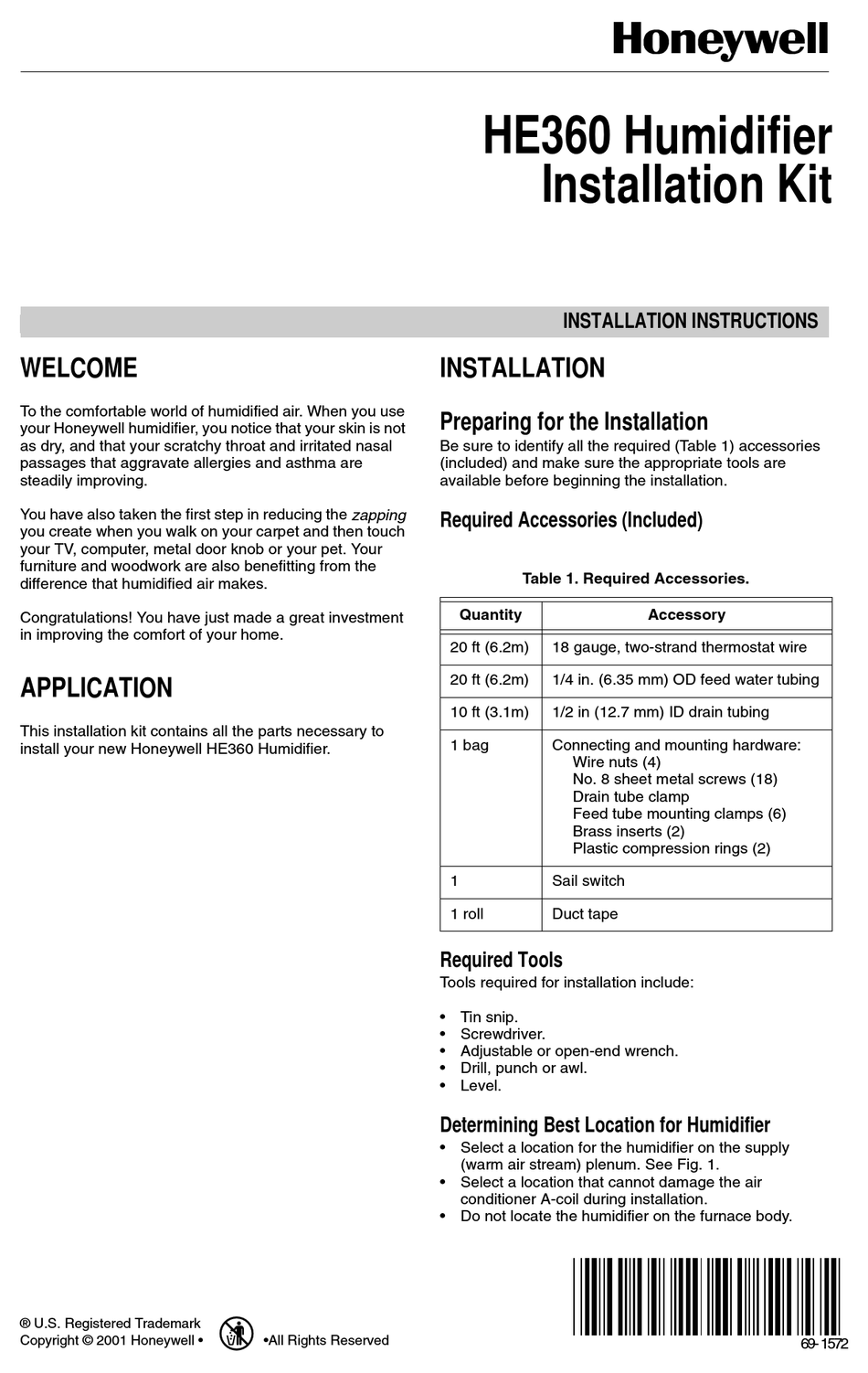 HONEYWELL HE360 INSTALLATION INSTRUCTIONS MANUAL Pdf Download | ManualsLib