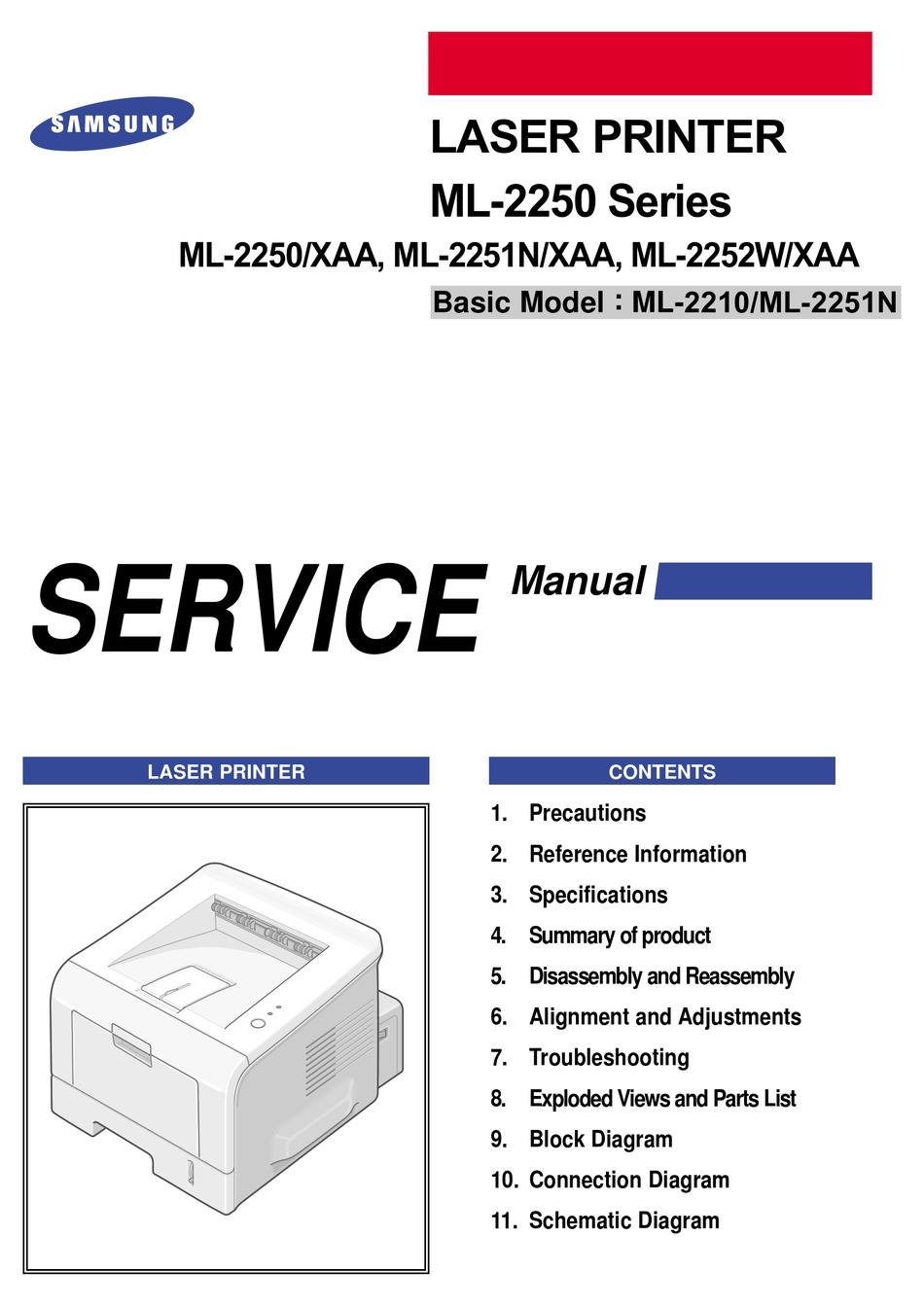 Samsung Ml 2251n Xaa Service Manual Pdf Download Manualslib