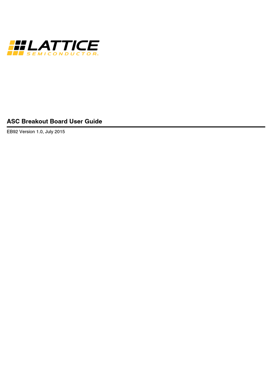 LATTICE SEMICONDUCTOR LASC10 USER MANUAL Pdf Download ManualsLib