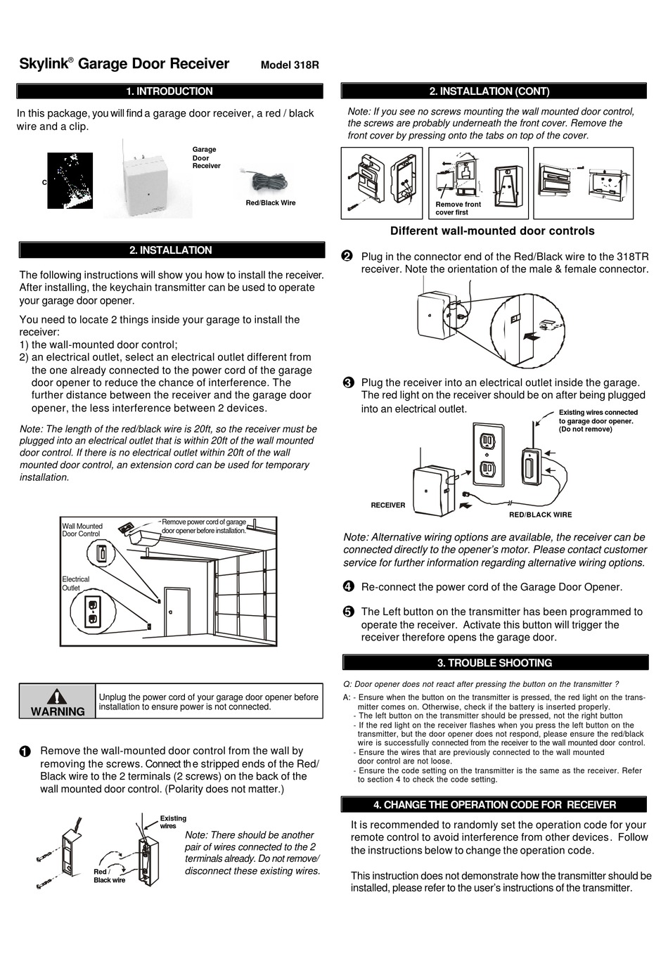 SKYLINK 318R MANUAL Pdf Download | ManualsLib