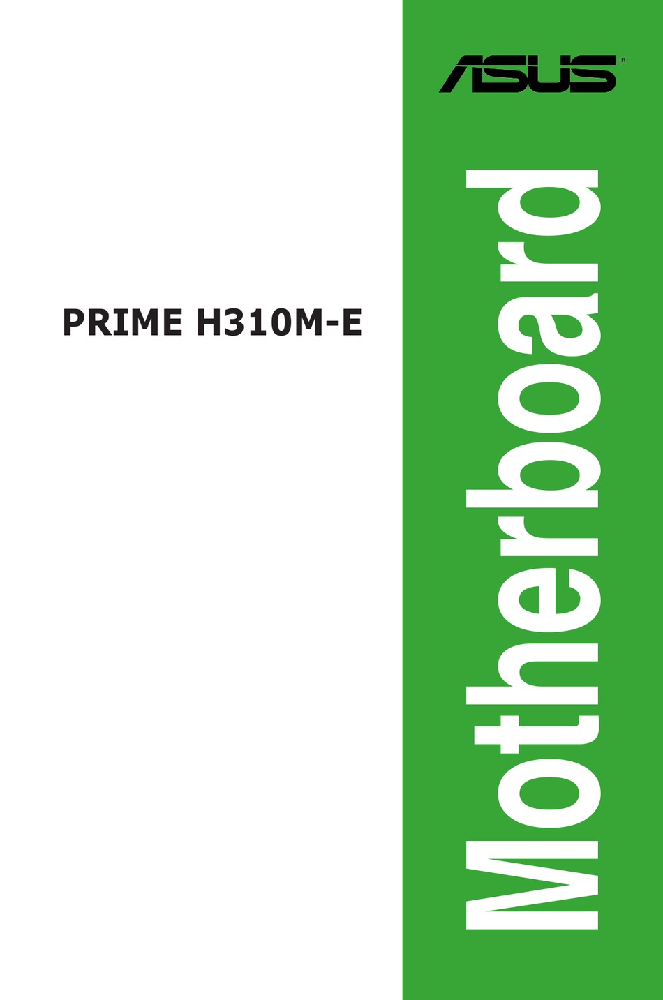Asus Prime H310m E Manual Pdf Download Manualslib