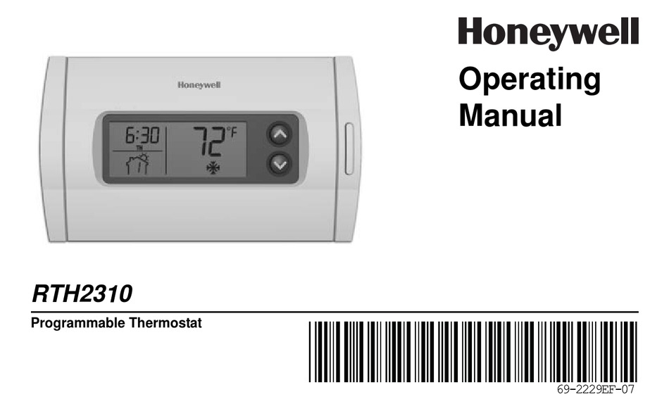 Honeywell Rth 2310 Manual