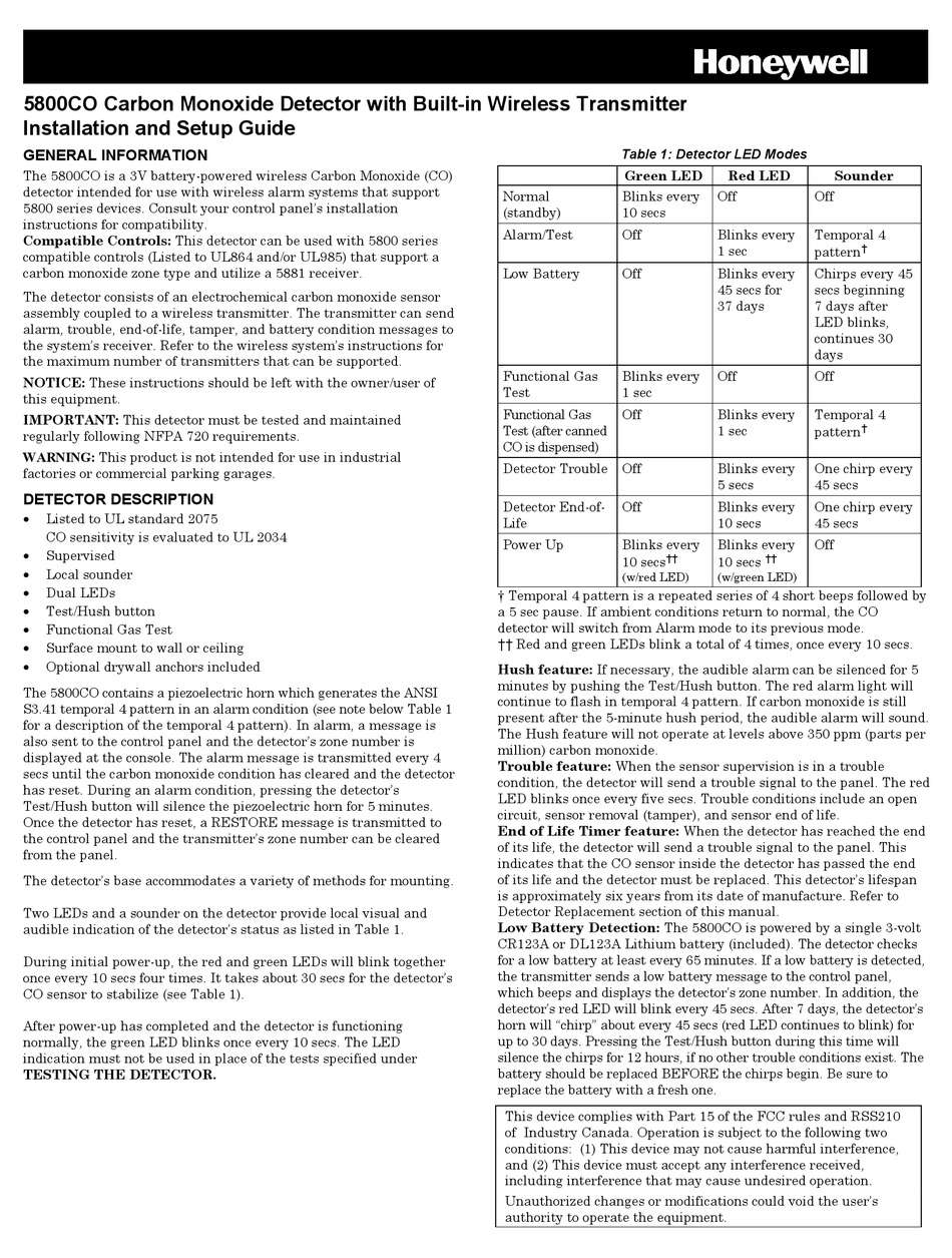 Honeywell 5800co Installation And Setup Manual Pdf Download Manualslib Honeywell 5800co Installation And Setup Manual Pdf Download Manualslib