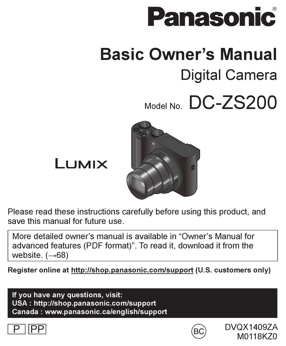 Panasonic Lumix Dc Zs200 Basic Owner S Manual Pdf Download Manualslib