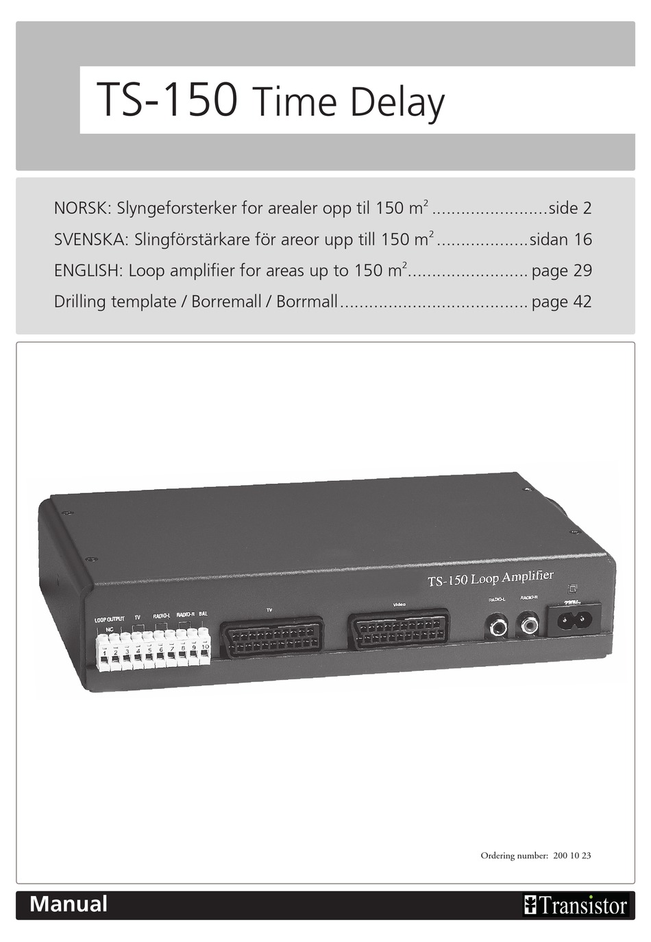 TRANSISTOR TS150 MANUAL Pdf Download ManualsLib