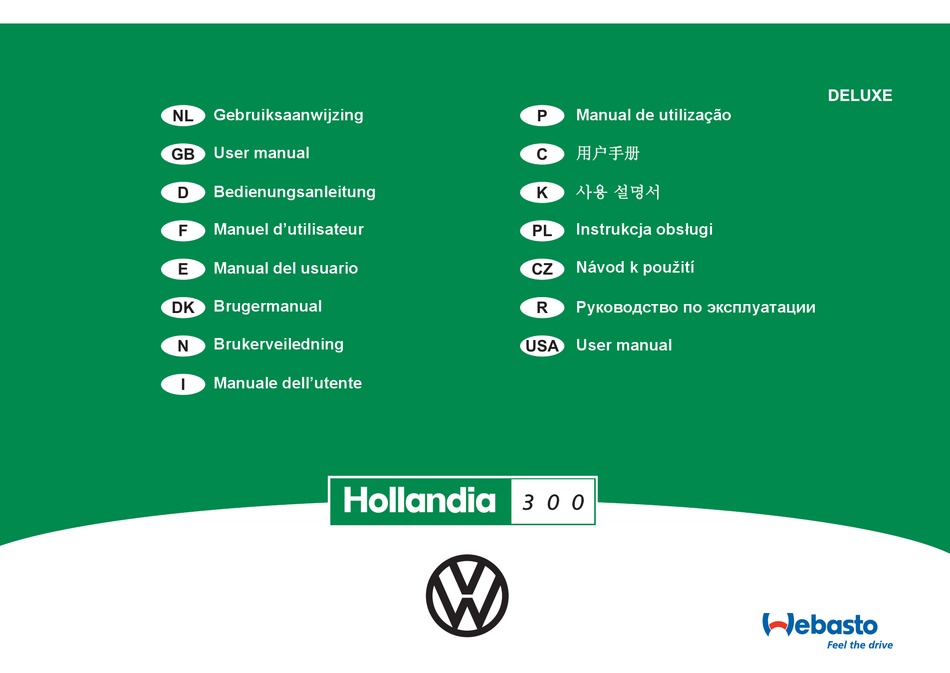 Webasto Hollandia 300 Deluxe User Manual Pdf Download Manualslib