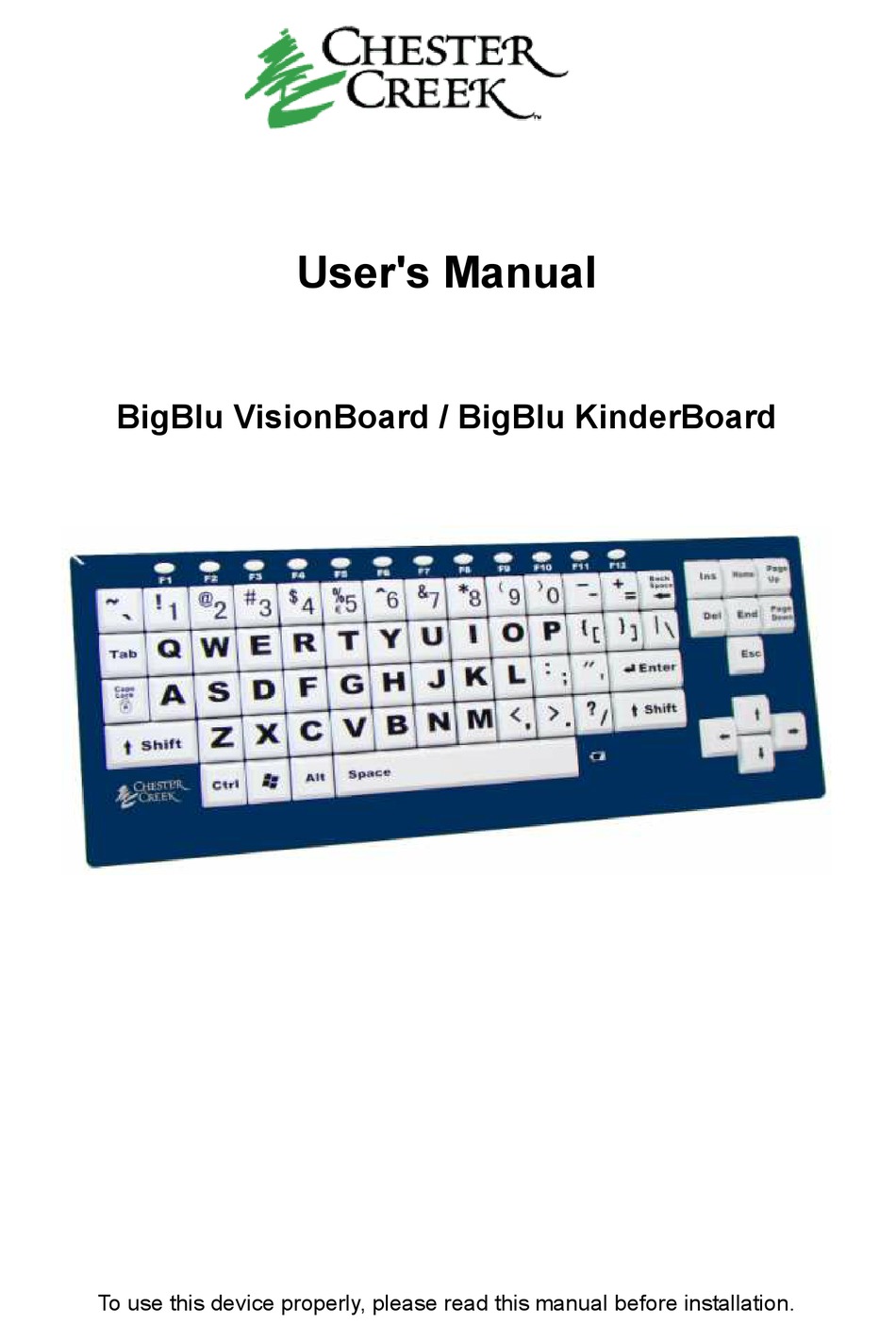 CHESTER CREEK BIGBLU VISIONBOARD USER MANUAL Pdf Download | ManualsLib