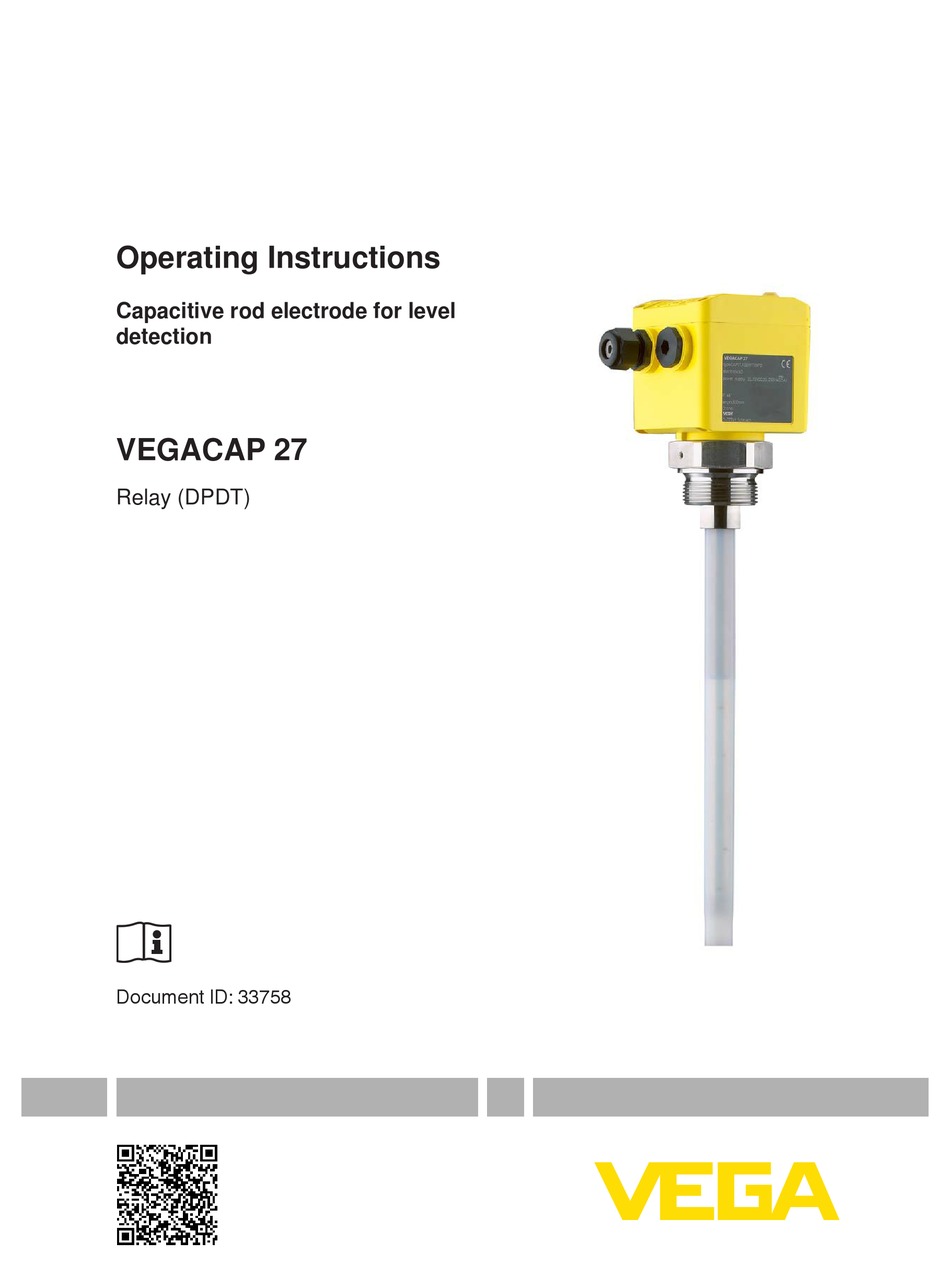 VEGA VEGACAP 27 OPERATING INSTRUCTIONS MANUAL Pdf Download | ManualsLib