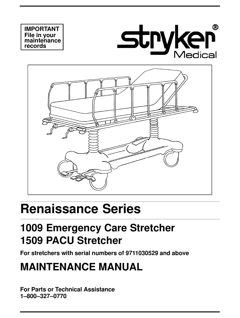 STRYKER 1009 MAINTENANCE MANUAL Pdf Download