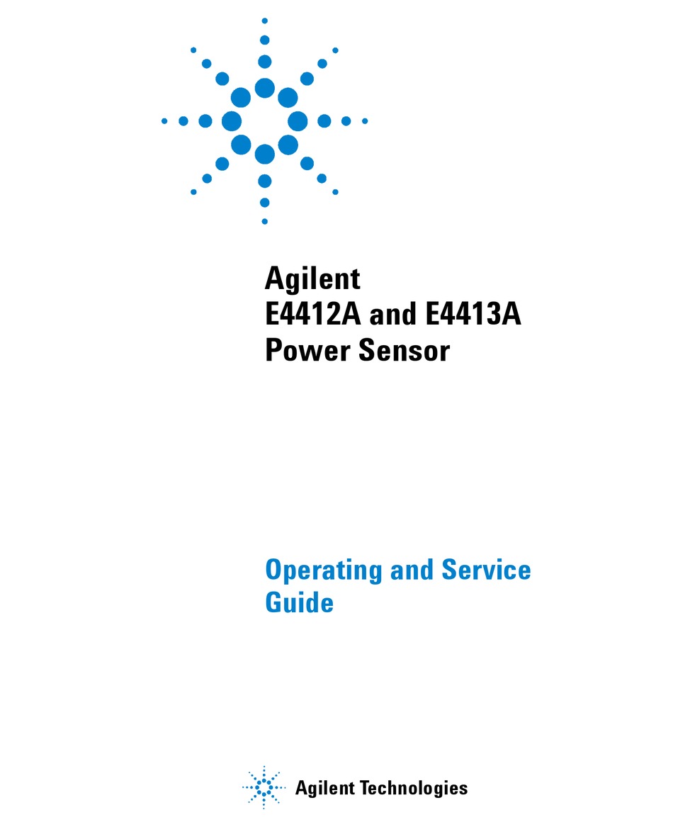 AGILENT TECHNOLOGIES E4412A OPERATING AND SERVICE MANUAL Pdf Download