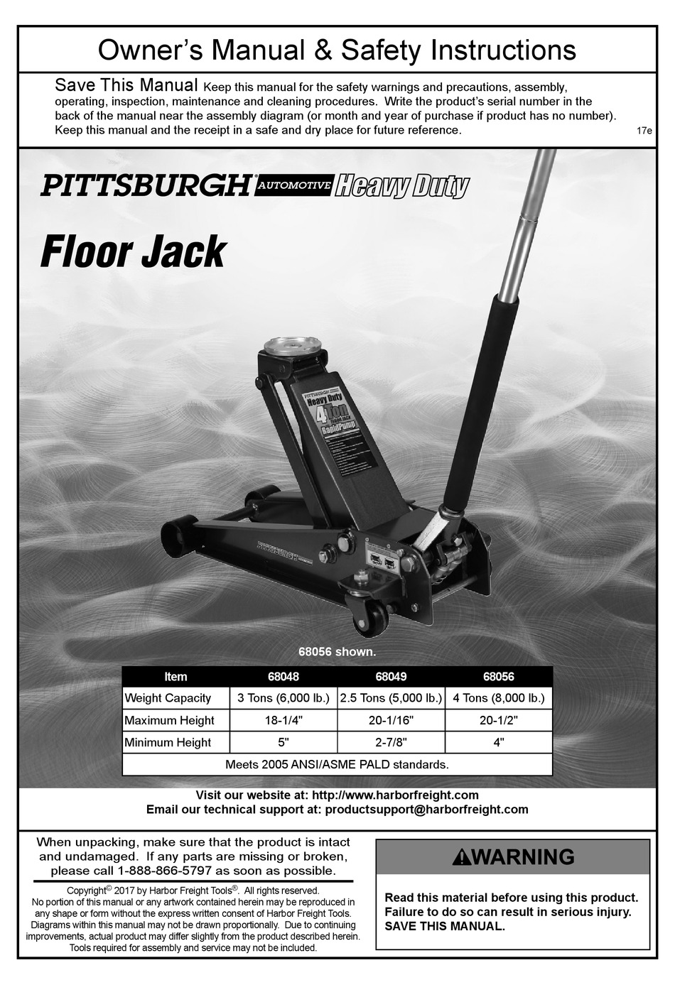 HARBOR FREIGHT TOOLS PITTSBURGH 68048 OWNER