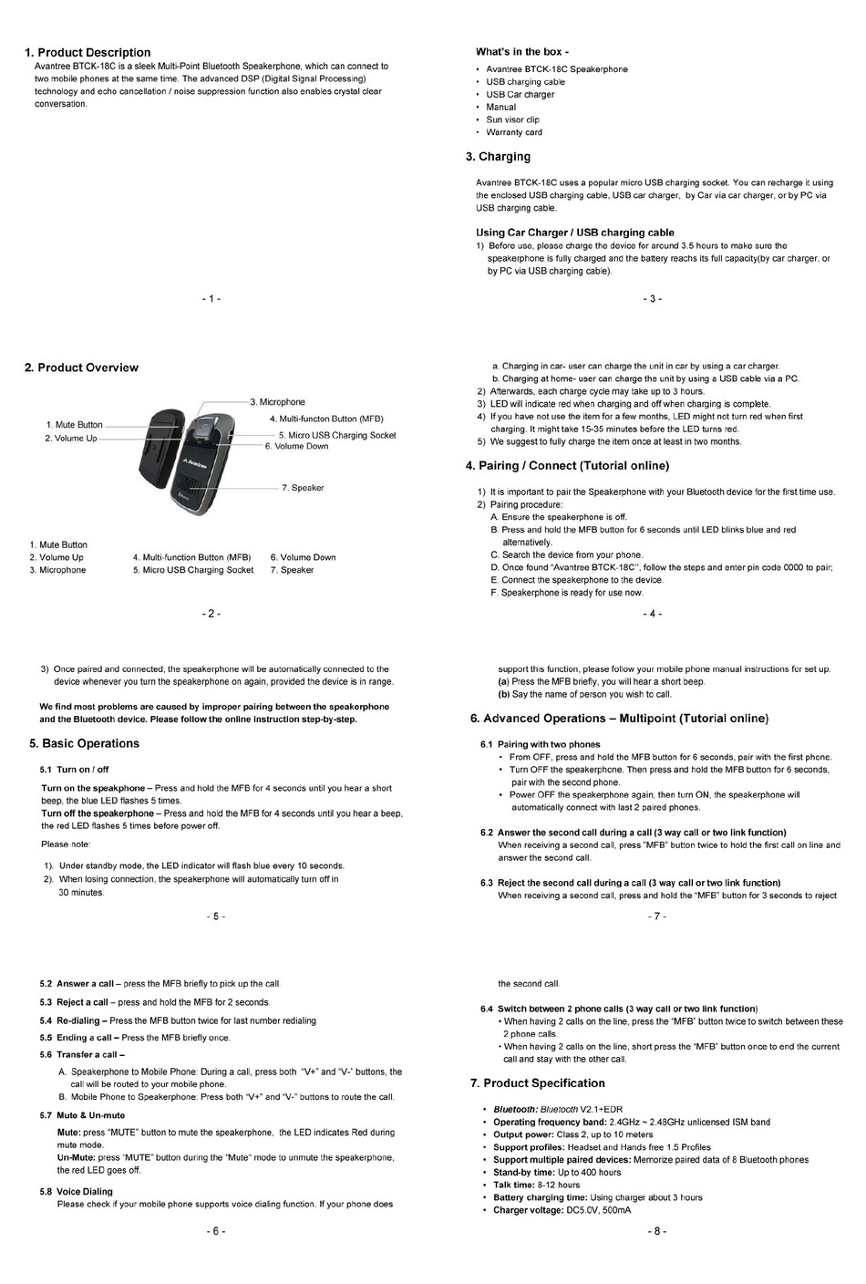 Bluetooth Handsfree Car Kit - Avantree Cara II [Cara II] - RM138.00 :  Welcome to SaveOn9.com, we sell high quality mobile phone accessories.