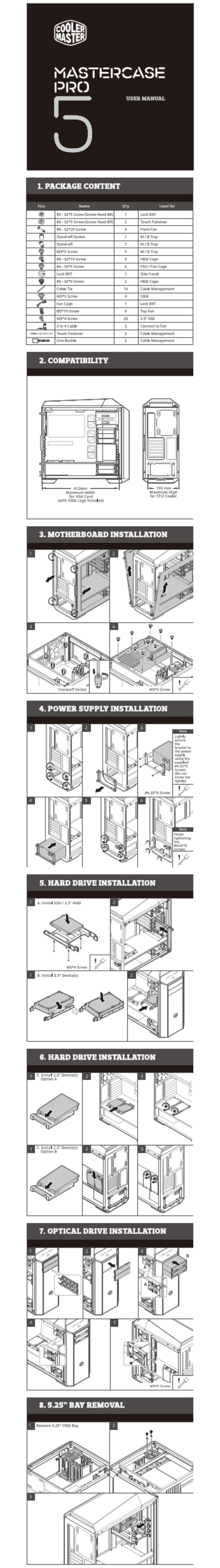 COOLER MASTER MASTERCASE PRO 5 USER MANUAL Pdf Download | ManualsLib