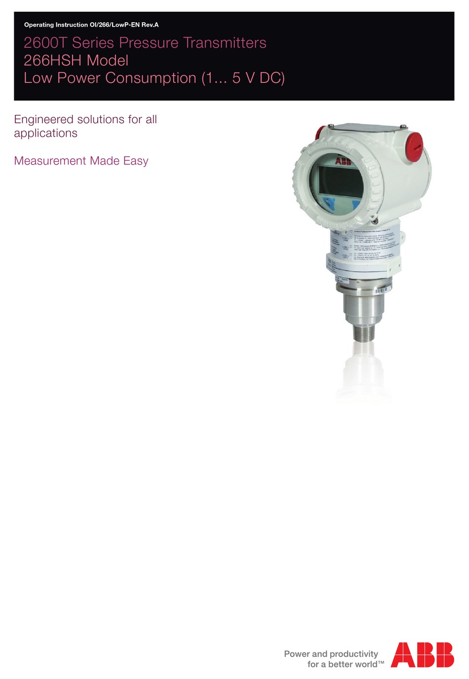 Abb 266hsh Operating Instructions Manual Pdf Download Manualslib