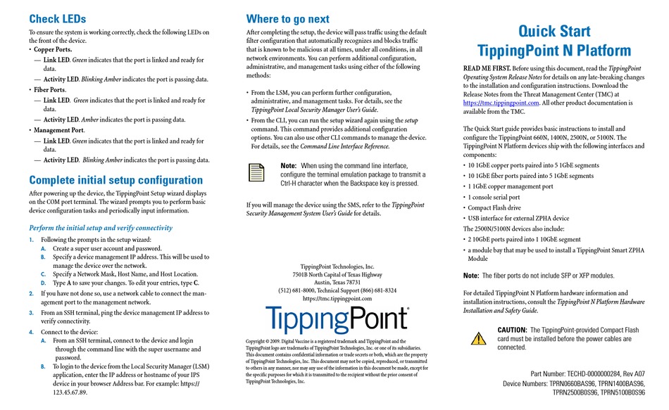TIPPING POINT 660N QUICK START Pdf Download ManualsLib