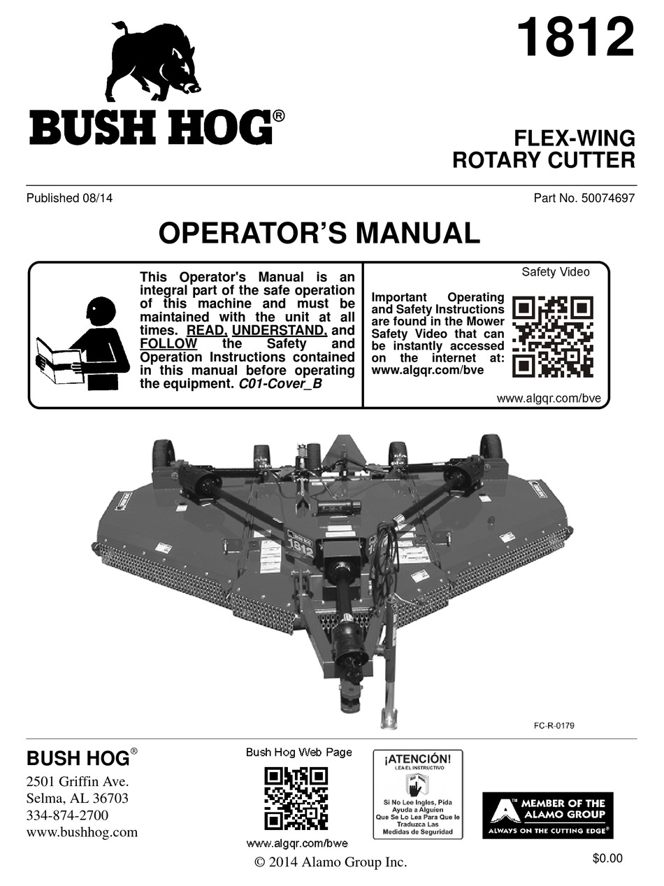 Bush Hog 1812 Operator S Manual Pdf Download Manualslib